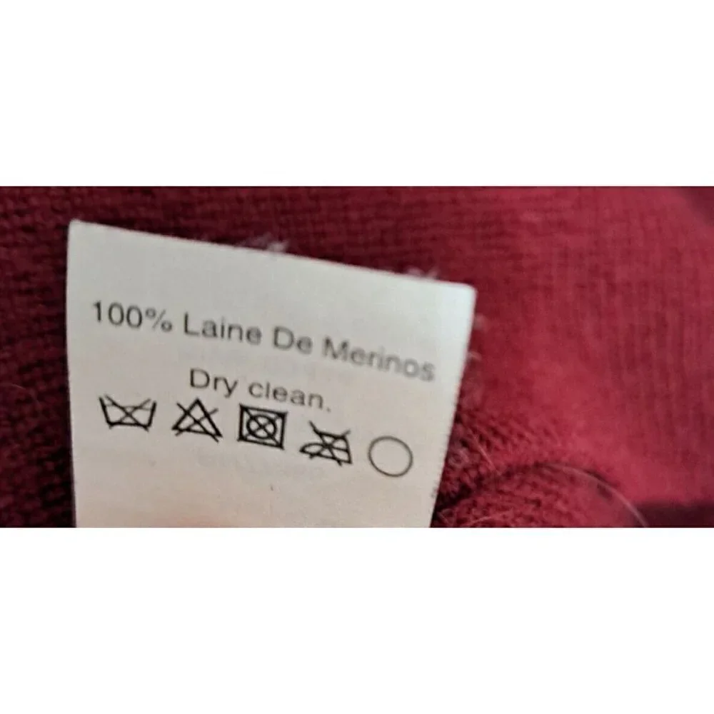 J.Crew XS Burgundy Merino Wool Long Sleeve Tunic Patch Pockets